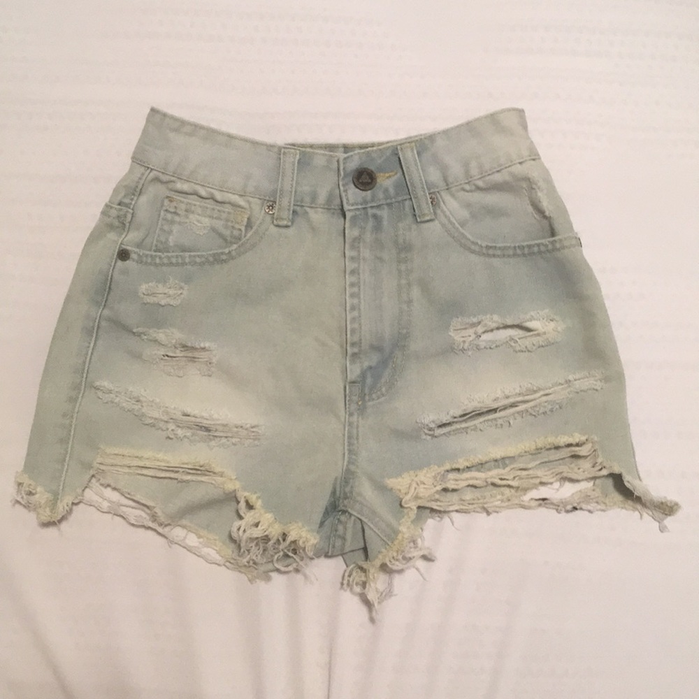 UNIF denim light wash shorts